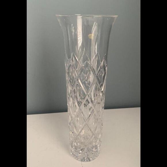 Atlantis Crystal Flower Vase 10.5" Tall ATL14 Collection Vintage MCM Tube - Picture 14 of 15